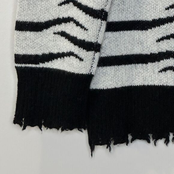 Sandrine Rose Zebra Cashmere Wool Blend Sweater Oversized Women's Small NWT - Picture 8 of 11